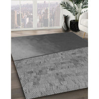 Patterned Gunmetal Gray Rug, pat3854gry