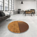 Round Patterned Saddle Brown Rug in a Office, pat3854org