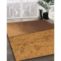 Patterned Saddle Brown Rug, pat3854org