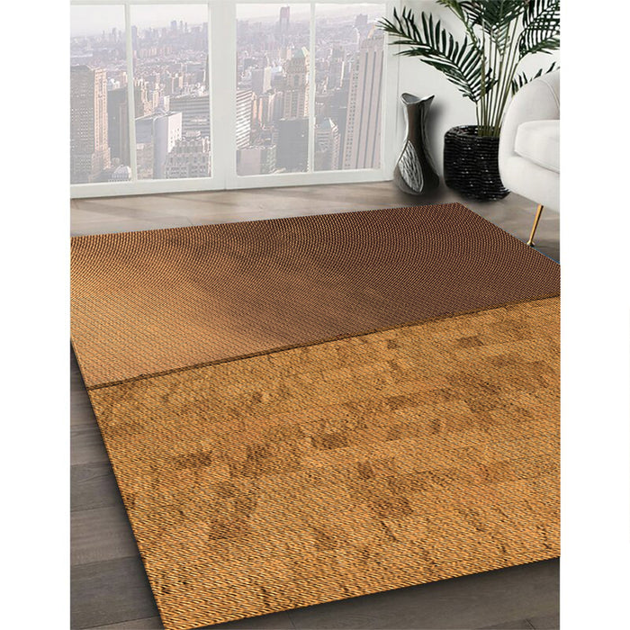 Machine Washable Transitional Saddle Brown Rug in a Family Room, wshpat3854org