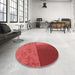 Round Patterned Red Rug in a Office, pat3854rd