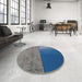 Round Patterned Blue Novelty Rug in a Office, pat3854