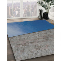 Patterned Blue Novelty Rug, pat3854