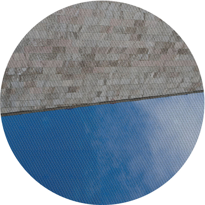 Sideview of Patterned Blue Novelty Rug, pat3854