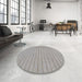 Round Patterned Gray Novelty Rug in a Office, pat3855