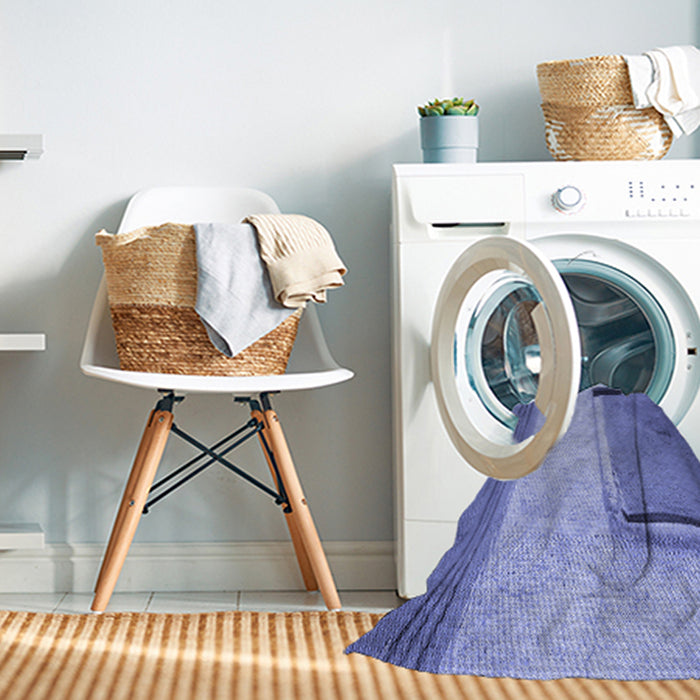 Machine Washable Transitional Jeans Blue Rug in a Washing Machine, wshpat3856blu