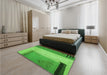 Patterned Emerald Green Rug in a Bedroom, pat3856grn