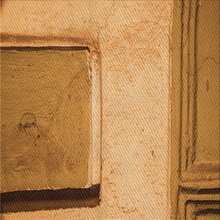 Round Patterned Orange Rug, pat3856org