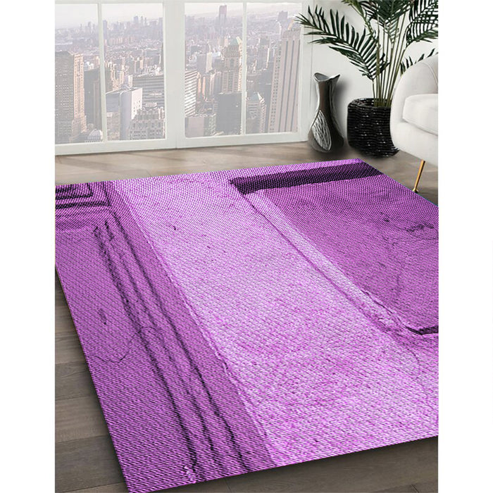 Patterned Violet Purple Rug in Family Room, pat3856pur