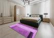 Patterned Violet Purple Rug in a Bedroom, pat3856pur