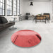 Round Patterned Red Rug in a Office, pat3856rd
