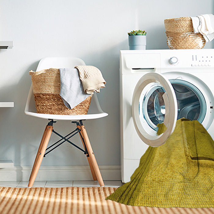 Machine Washable Transitional Dark Bisque Brown Rug in a Washing Machine, wshpat3856yw