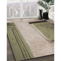 Patterned Antique Bronze Green Novelty Rug, pat3856