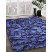 Patterned Midnight Blue Rug, pat3857blu