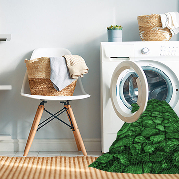 Machine Washable Transitional Deep Emerald Green Rug in a Washing Machine, wshpat3857grn