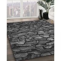 Patterned Charcoal Black Rug, pat3857gry