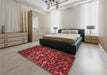 Patterned Red Rug in a Bedroom, pat3857rd