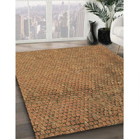 Patterned Saddle Brown Rug, pat3858brn