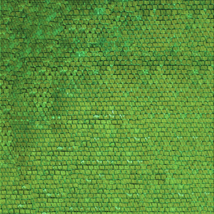 Round Machine Washable Transitional Green Rug, wshpat3858grn