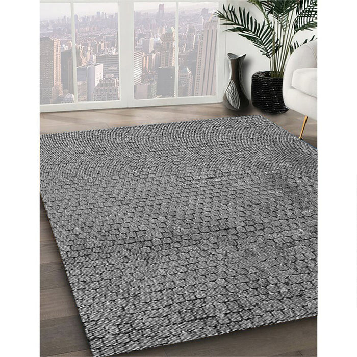 Patterned Gray Rug in Family Room, pat3858gry