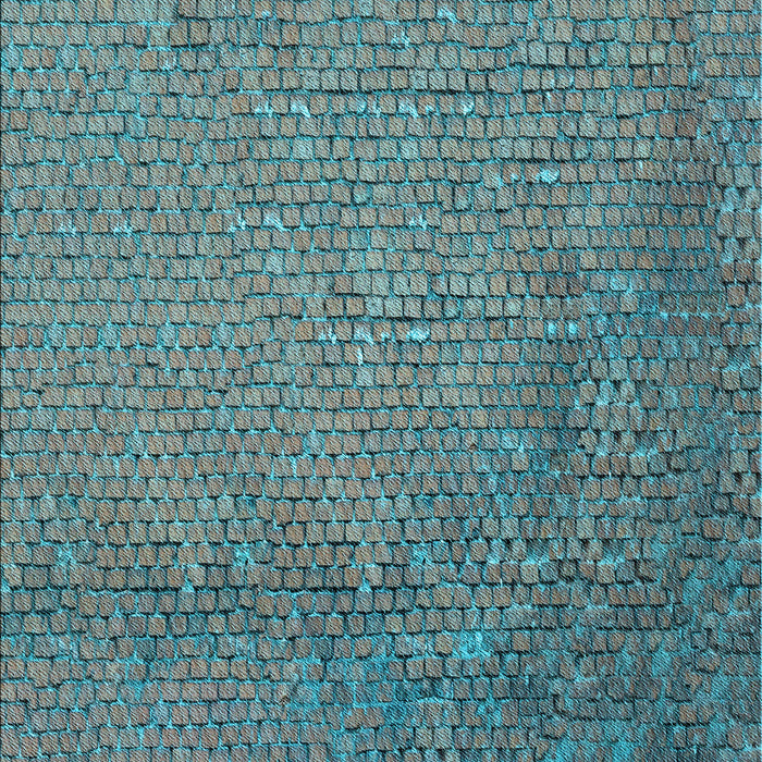 Patterned Blue Moss Green Rug, pat3858lblu