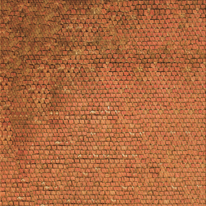 Round Machine Washable Transitional Neon Orange Rug, wshpat3858org