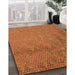 Patterned Neon Orange Rug in Family Room, pat3858org
