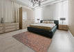 Machine Washable Transitional Light Copper Gold Rug in a Bedroom, wshpat3858