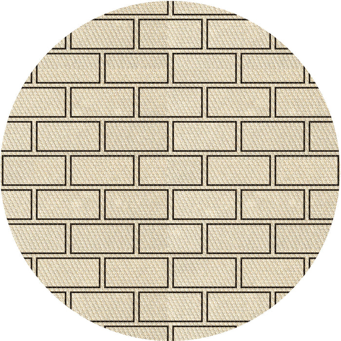 Square Patterned Moccasin Beige Rug, pat3859brn