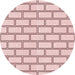 Square Patterned Pink Rug, pat3859rd