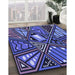 Patterned Light Slate Blue Rug in Family Room, pat386blu