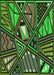 Machine Washable Transitional Dark Forest Green Rug, wshpat386grn