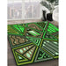 Patterned Dark Forest Green Rug in Family Room, pat386grn