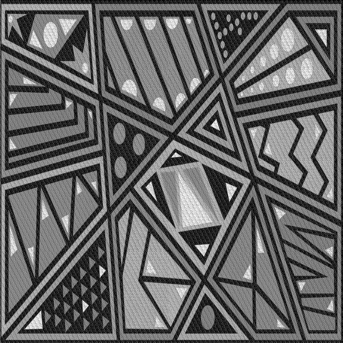 Round Patterned Charcoal Black Rug, pat386gry