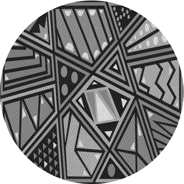 Square Patterned Charcoal Black Rug, pat386gry