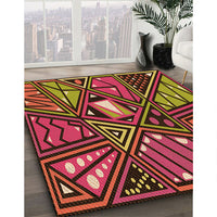 Patterned Burgundy Red Rug, pat386org