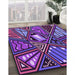 Patterned Purple Rug in Family Room, pat386pur