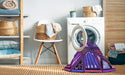 Machine Washable Transitional Purple Rug in a Washing Machine, wshpat386pur