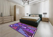 Patterned Purple Rug in a Bedroom, pat386pur