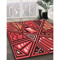 Patterned Orange Rug, pat386rd