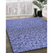 Patterned Denim Blue Rug in Family Room, pat3860blu