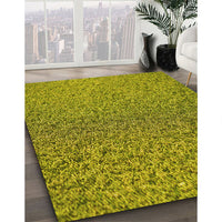 Patterned Olive Green Rug, pat3860yw