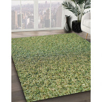 Patterned Avocado Green Novelty Rug, pat3860