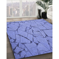 Patterned Denim Blue Rug, pat3861blu