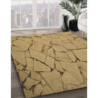 Patterned Yellow Rug, pat3861brn