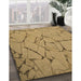 Machine Washable Transitional Yellow Rug in a Family Room, wshpat3861brn