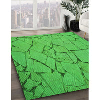 Patterned Lime Green Rug, pat3861grn