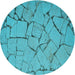 Square Machine Washable Transitional Bright Cyan Blue Rug in a Living Room, wshpat3861lblu