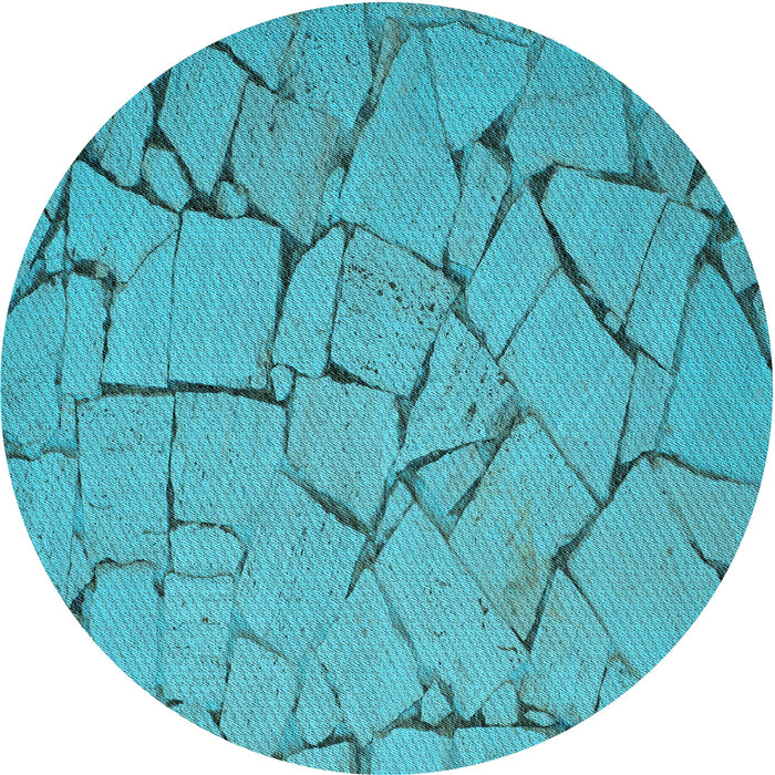 Square Patterned Bright Cyan Blue Rug, pat3861lblu