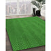 Patterned Green Rug in Family Room, pat3862grn